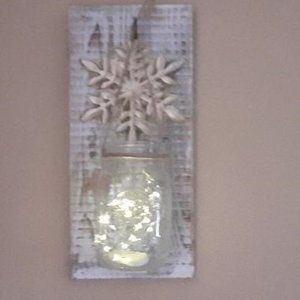 Snowflake Mason Jar Sconce